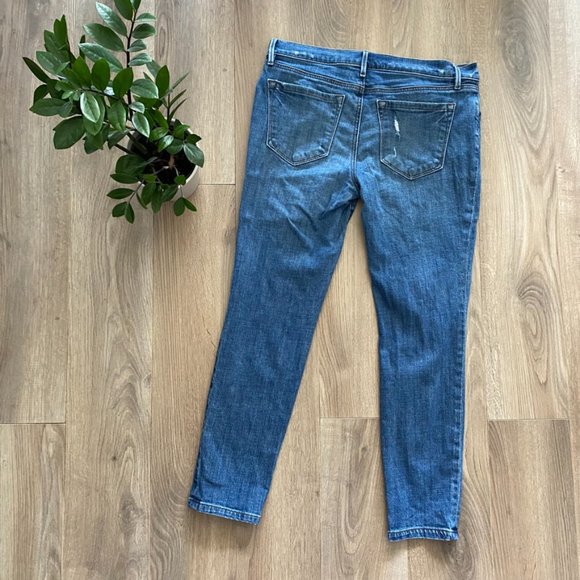 LOFT Blue Distressed "Relaxed Skinny" Jeans - Picture 12 of 14